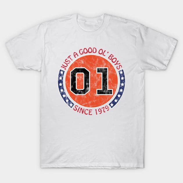 Dukes of Hazzard - Just A Good Ol' Boys Since 1979 Vintage (01 General Lee) T-Shirt by albinochicken